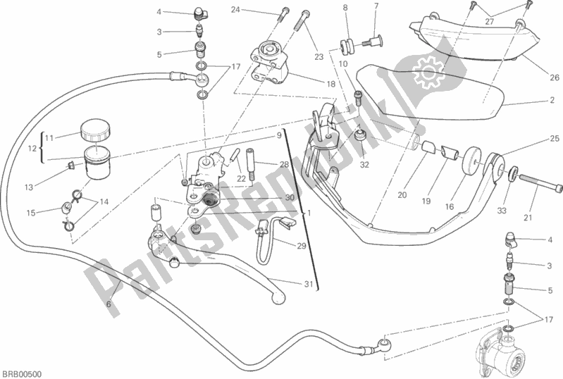 Tutte le parti per il Pompa Frizione del Ducati Multistrada 1200 Touring USA 2017